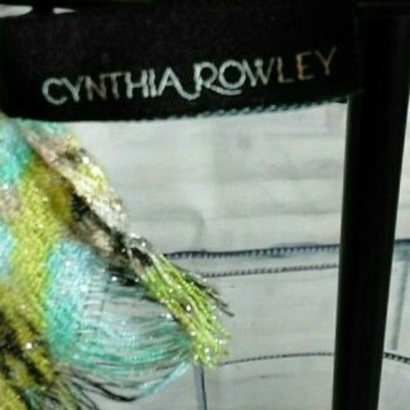 ‼️Cynthia Rowley Viscose Scarf Wrap Shawl Green‼️ - Picture 4 of 6